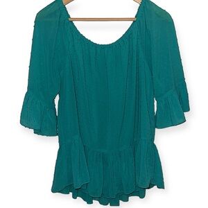 EUC DR2 Polka Dot Ballon Sleeve Blouse